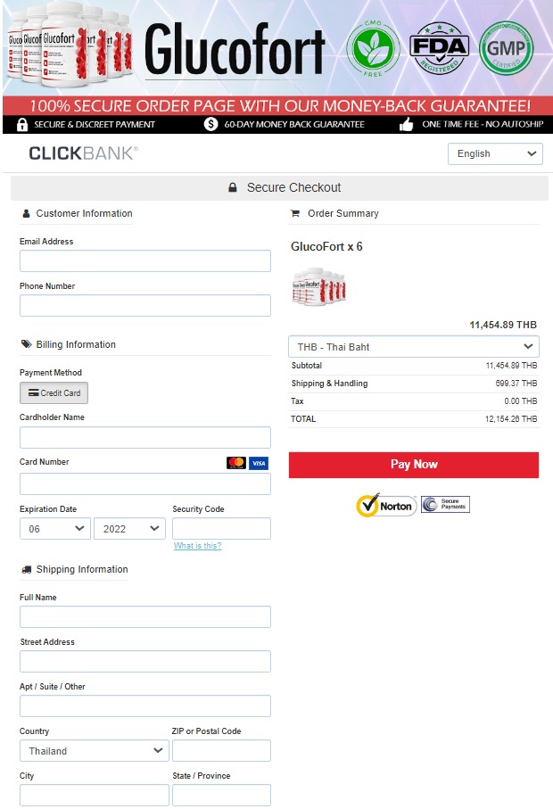 Glucofort manage diabetes support- Secure Order Page